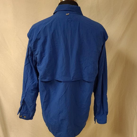 MAGELLAN OUTDOORS MAG WICK Mens Large Royal Blue Fish Long Sleeve Shirt - Picture 5 of 12